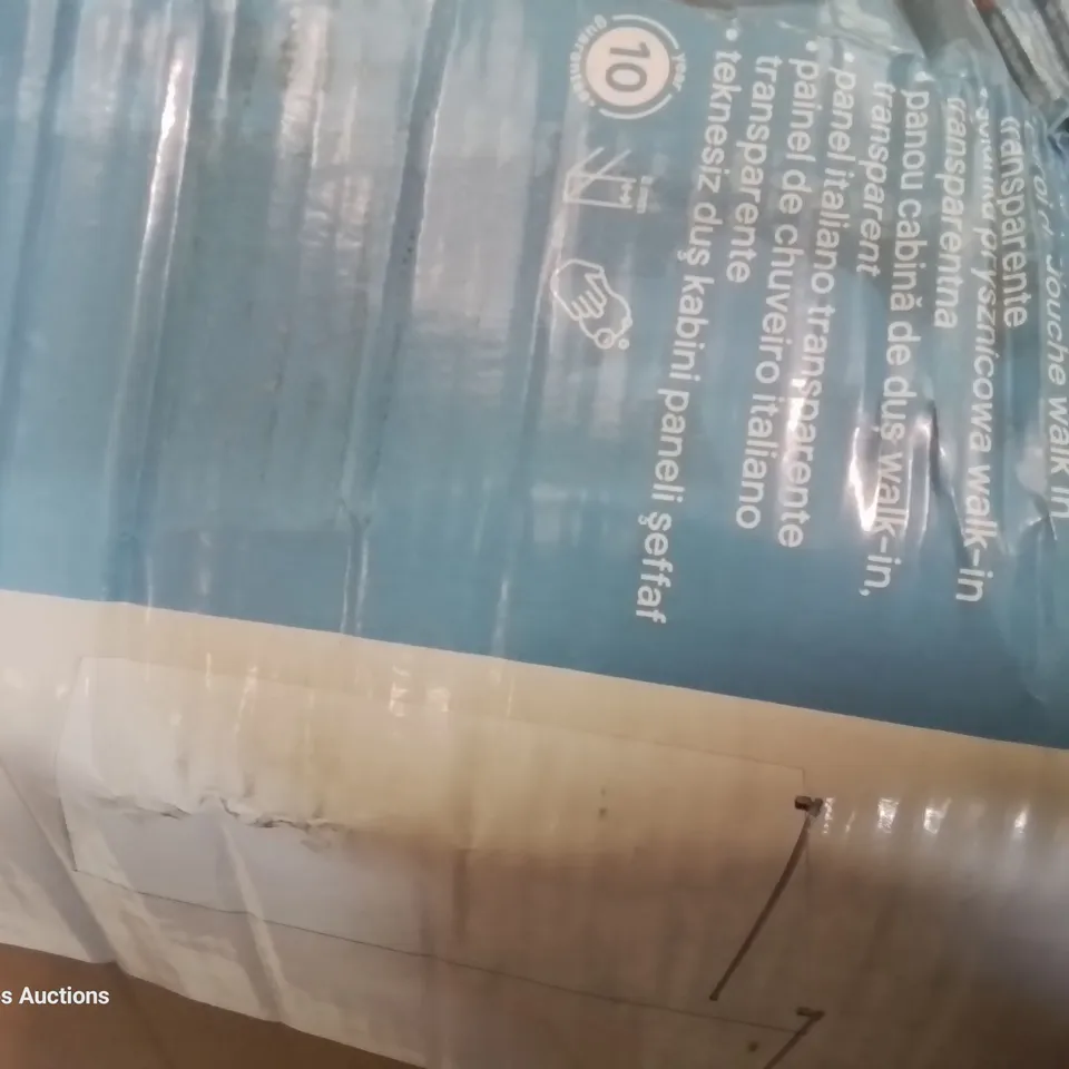 BOXED GOODHOME BELOYA WALK IN SHOWER PANEL CLEAR 1950 × 1185mm