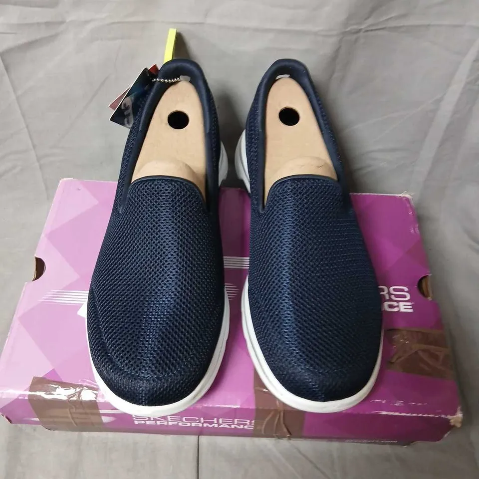 SKECHERS GO WALK 5 WOMEN’S SLIP-ON SNEAKERS – NAVY MESH, UK 6.5 (EU 39.5, US 9.5) – BOXED