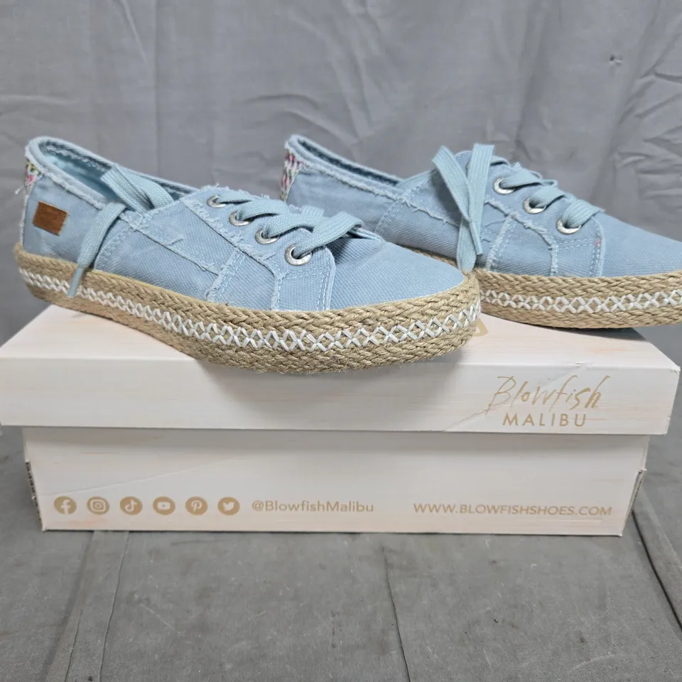 BOXED PAIR OF BLOWFISH BEUNOS SHOES IN SKY SMOKED BLUE SIZE UK 6