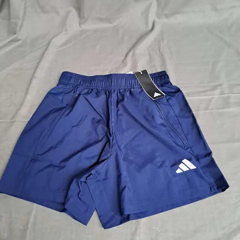 ADIDAS ZIP SHORTS IN DARK BLUE SIZE S 5"