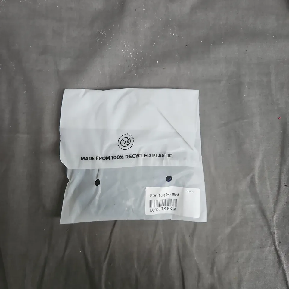 LOUNGE DITSY THONG SET – BLACK, SIZE M