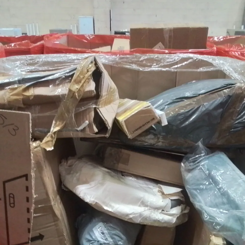 PALLET CONTAINING VARIOUS ASSORTED ITEMS TO INCLUDE:ARTIFICIAL OLIVE TREE, FIRE GUARD, PICTURE FRAME, SHOE STORAGE BOXES AND OTHER ASSORTED ITEMS...