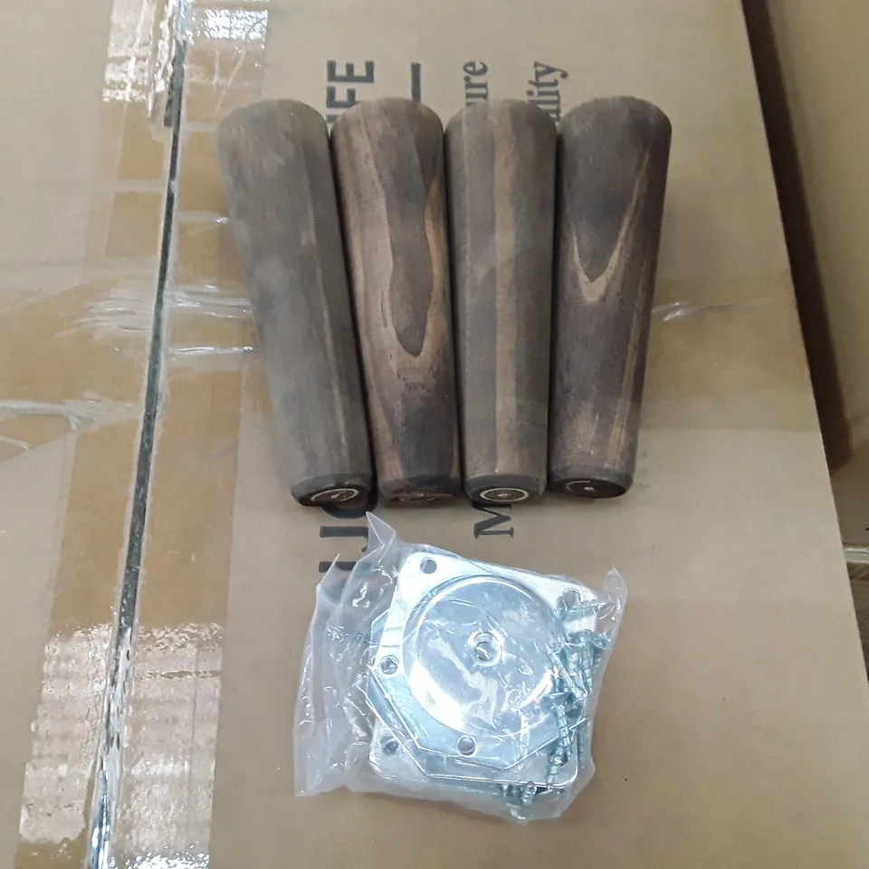 BOXED SET OF 4 15CM DARK WOOD LEGS