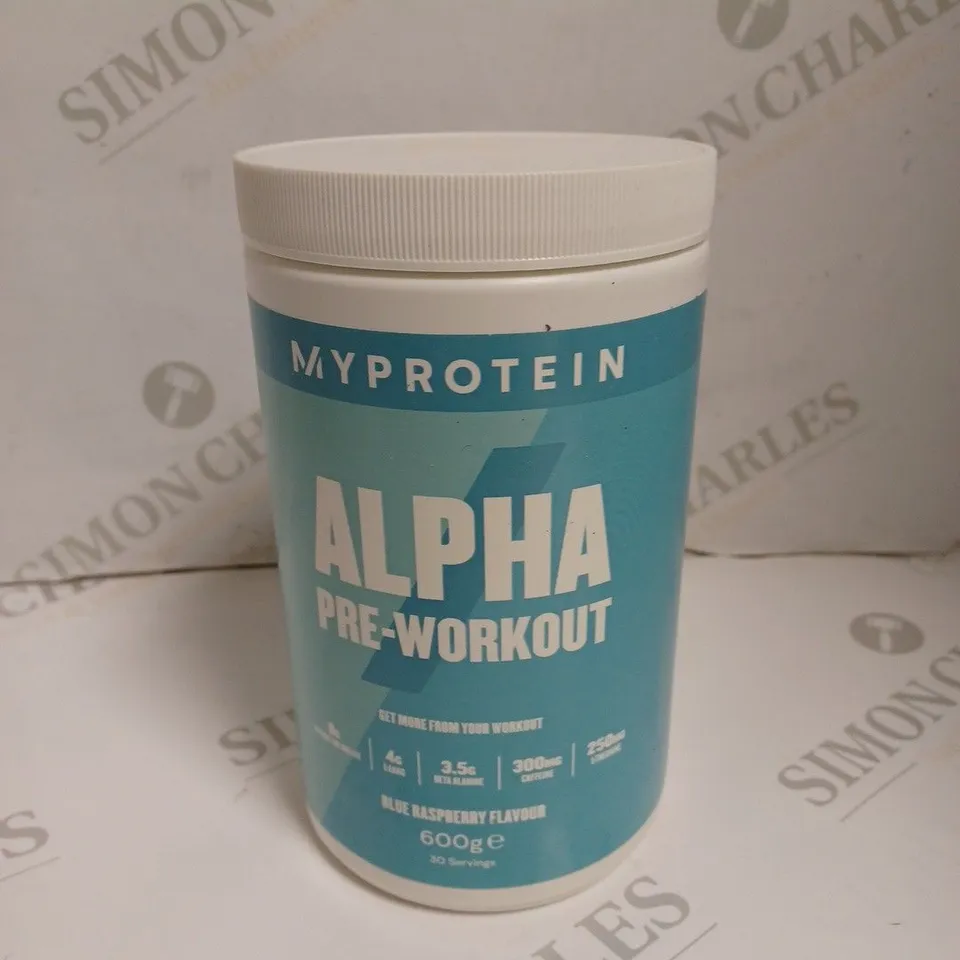 SEALED MYPROTEIN ALPHA PRE-WORKOUT - BLUE RASPBERRY - 600G