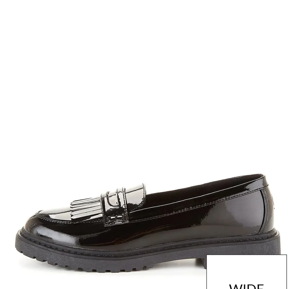 THE VERY COLLECTION WIDE FIT OLDER GIRLS PATENT LEATHER LOAFER SCHOOL SHOE