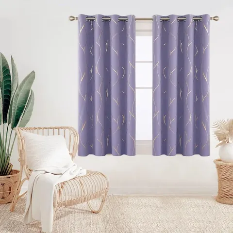 VALMAR IVY BRONX WAVE FOIL PRINTED THERMAL INSULATED CURTAINS