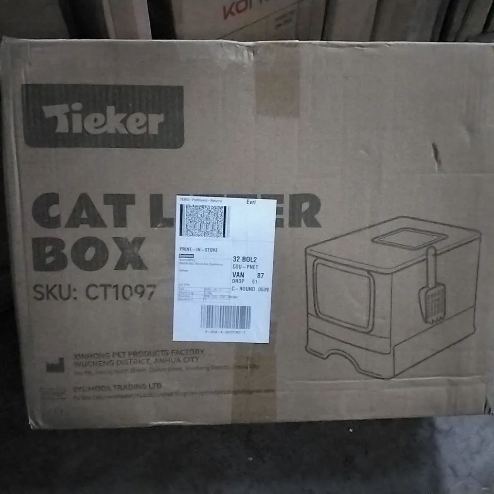 BOXED TIEKER CAT LITTER BOX 