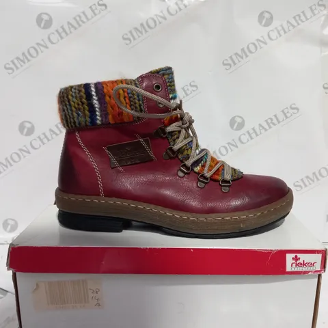 RIEKER LACE UP ANKLE BOOTS - UK SIZE 6