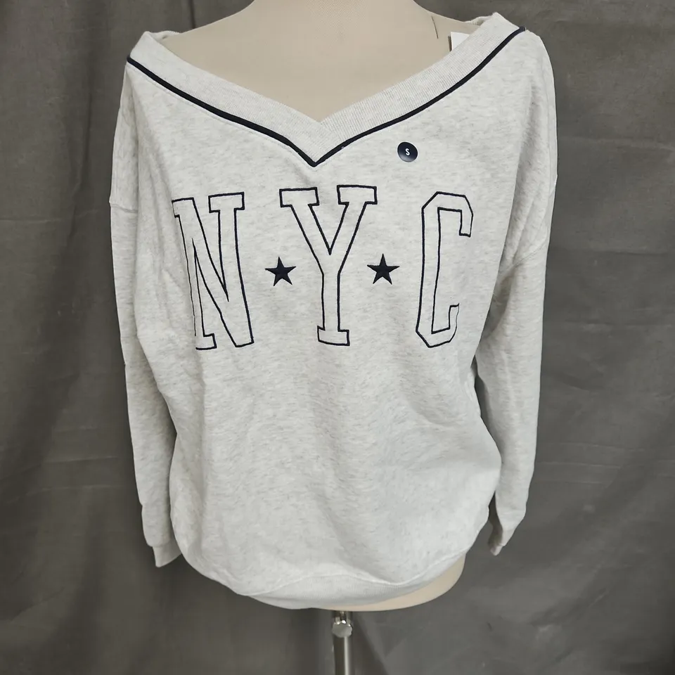 HOLLISTER JUMPER IN LIGHT GREY MELANGE SIZE S