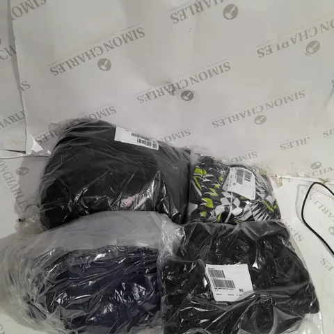LARGE BOX OF ASSORTED CLOTHING ITEMS ALL IN DIFFRENT COLOURS AND SIZES