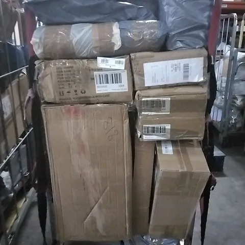 CAGE OF ASSORTED HOUSEHOLD GOODS TO INCLUDE CEILING LAMP, SHOE CABINET AND SHOE STORAGE BOX UNIT