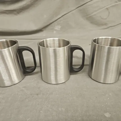 THE GREENFIELD COLLECTION STEEL MUGS 3X 