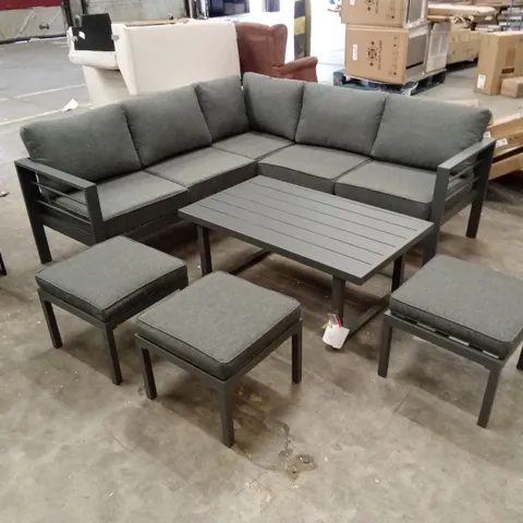 WICKER 8-PERSON GARDEN LOUNGE SET WITH CUSHIONS