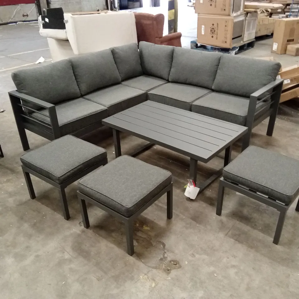 WICKER 8-PERSON GARDEN LOUNGE SET WITH CUSHIONS