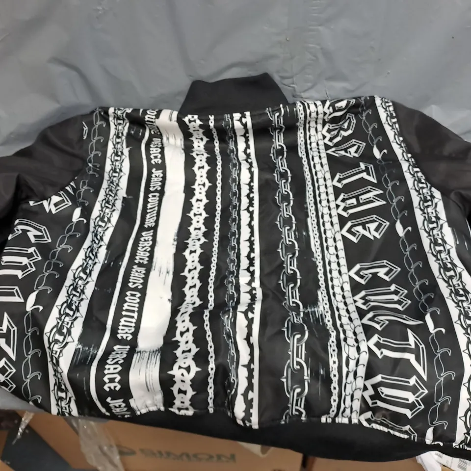 VERSACE JEAN COUTOUR GRAPHIC BOMBER JACKET - SIZE UNSPECIFIED 