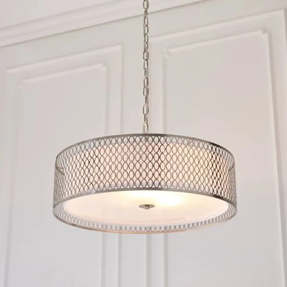 BOXED VOGUE TOINA 3 LIGHT PENDANT LIGHT - NICKEL (1 BOX)