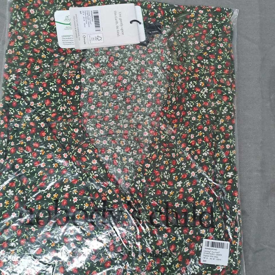 NOBODY'S CHILD DAPHNE MIDI DRESS IN GREEN UK SIZE 10