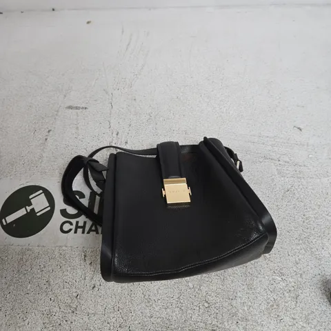 RADLEY BLACK PEBBLE-GRAIN LEATHER SHOULDER BAG WITH GOLD CLASP