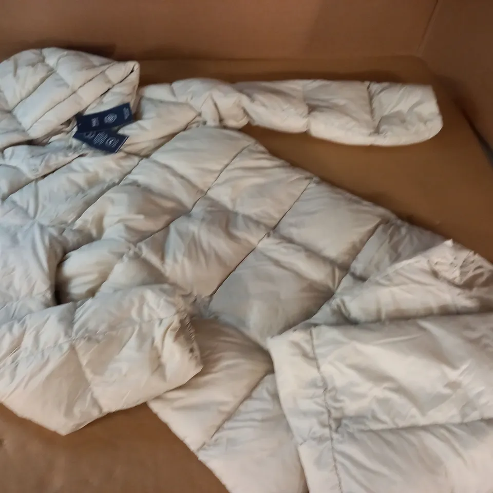 M&S COLLECTION FEATHER & DOWN CREAM LONGLINE COAT - 8