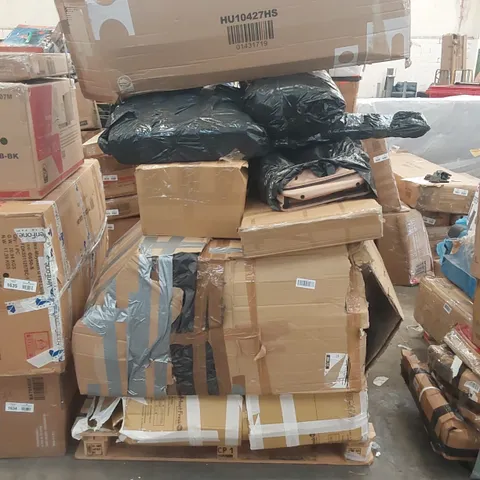 PALLET OF ASSORTED RAW HOUSEHOLD PRODUCTS AND FURNITURE PARTS