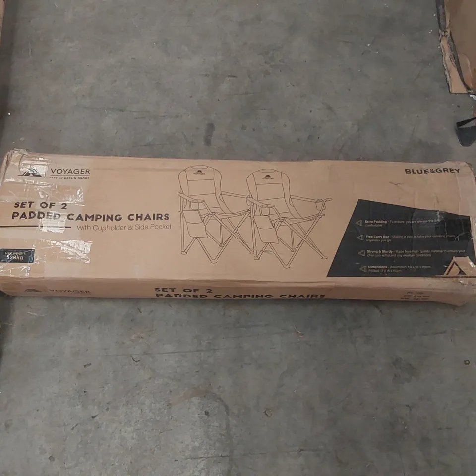 BOXED SET OF 2 VOYAGER PADDED CAMPING CHAIRS