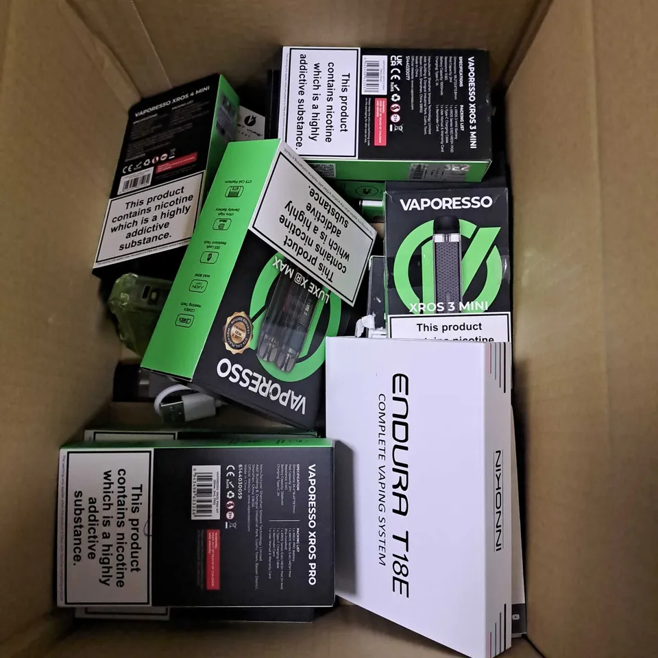APPROXIMATELY 20 VAPES & E-CIGARETTES TO INCLUDE VAPORESSO XROS PRO, INNOKIN ENDURA T18E VAPING SYSTEM, VOOPOO DRAG M100S ETC
