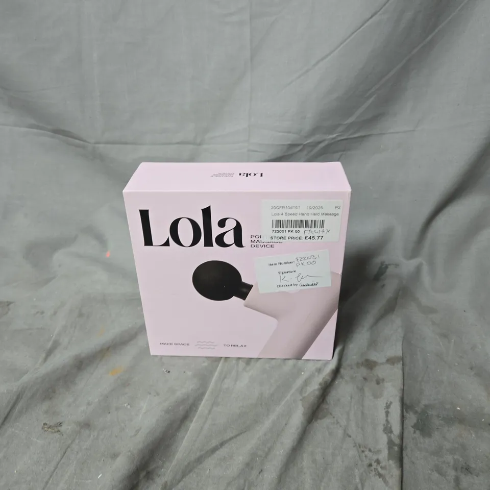 LOLA 4 SPEED HAND HELD MASSAGE GUN