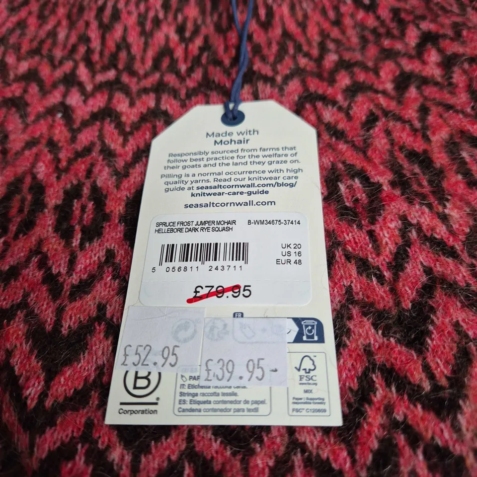 SEASALT CORNWALL WOMEN'S MOHAIR WOOL BLEND JUMPER - UK 20 (US 16, EUR 48)