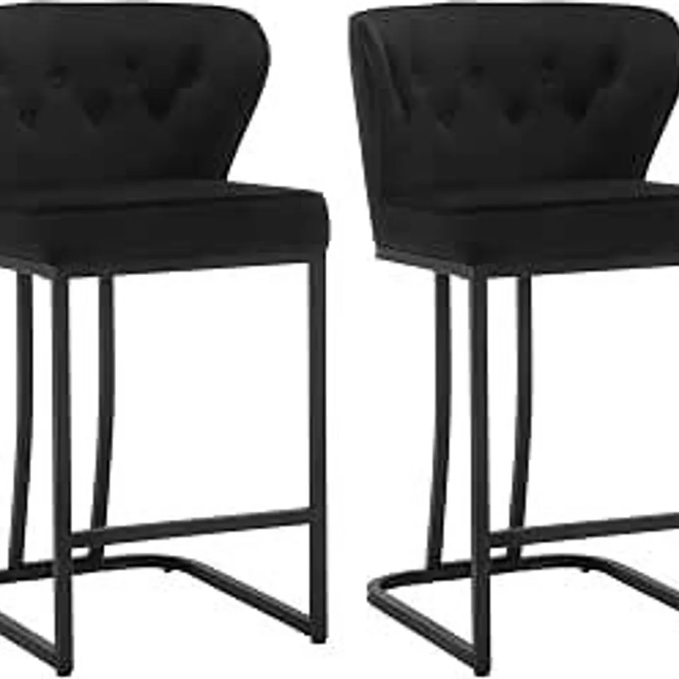 BOXED WOLTU SET OF 2 BAR STOOLS WITH BACKREST BLACK