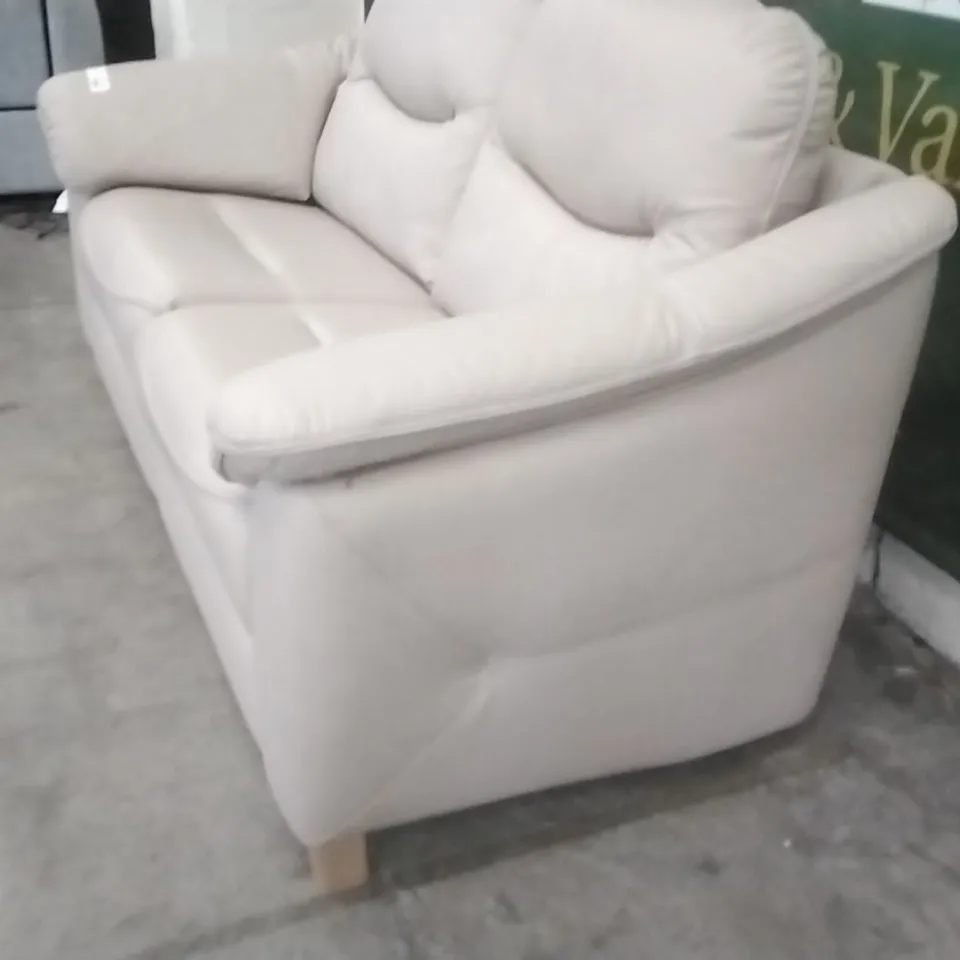 QUALITY G-PLAN BRITISH MADE HARDWOOD FRAMED JACKSON THREE SEATER CAMBRIDGE PLASTER LEATHER SOFA