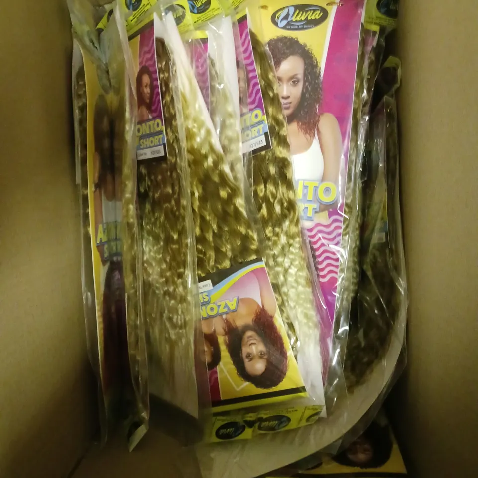 APPROXIMATELY 20 SEALED OLIVIA AZONTO SHORT HAIR PIECES - #27