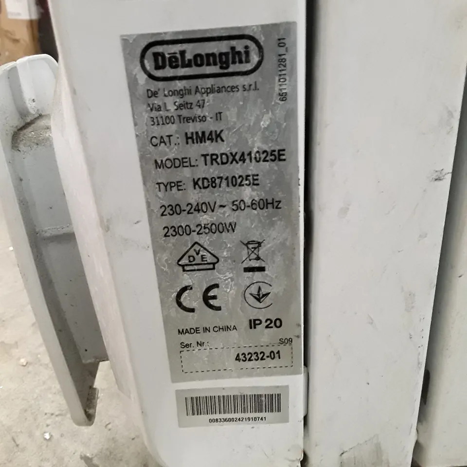 DELONGHI DRAGON 4 TRDX41025E PORTABLE OIL-FILLED RADIATOR - WHITE