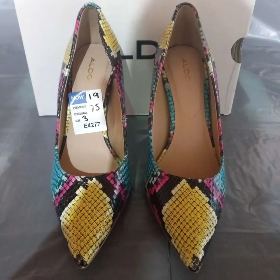 BOXED ALDO SOPHY MULTI LEATHER LADIES SIZE 3