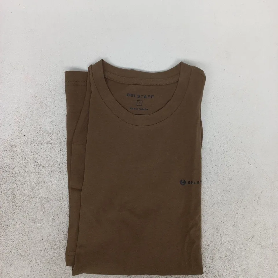 BELSTAFF SHORT SLEEVE T-SHIRT IN BROWN SIZE LARGE