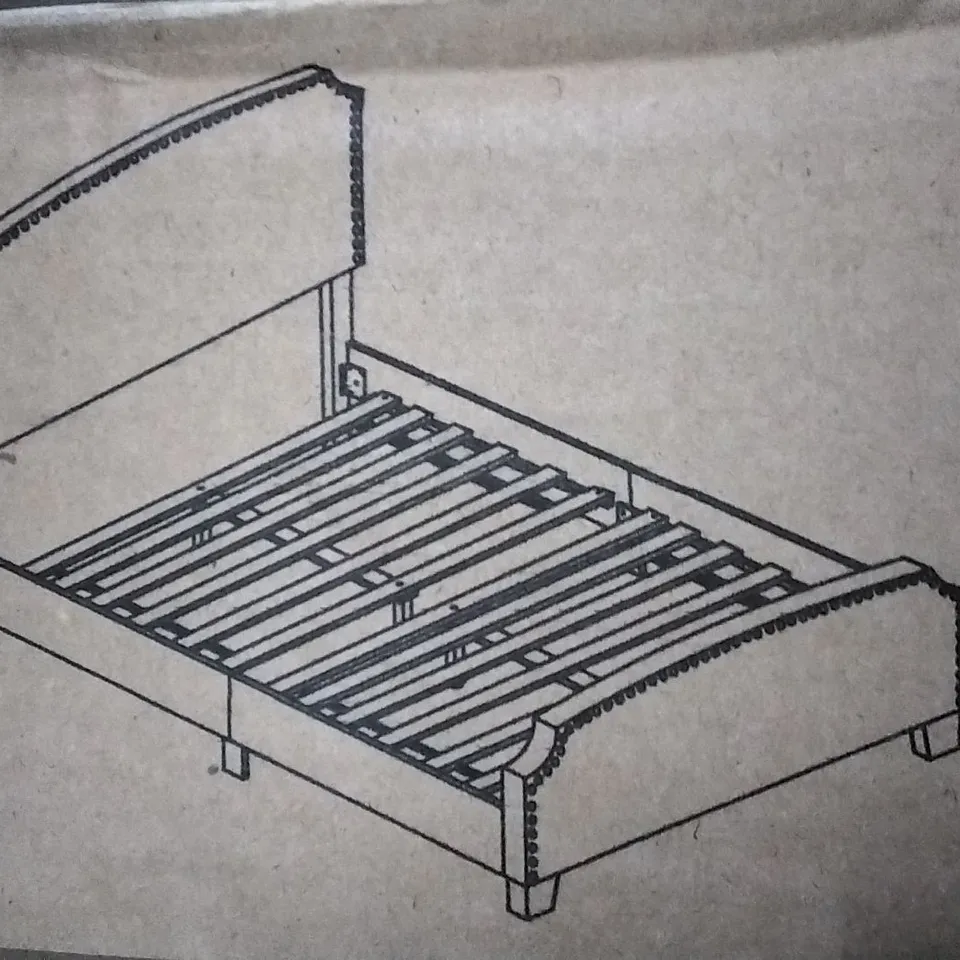 BOXED ABRAHAMSON UPHOLSTERED PLATFORM BED DOUBLE