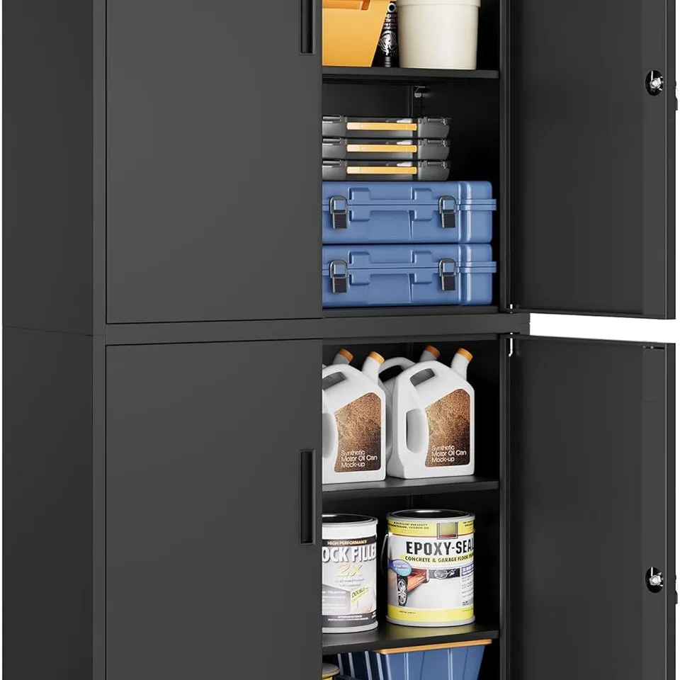 BOXED SONGMICS METAL GARAGE STORAGE CABINET - BLACK 