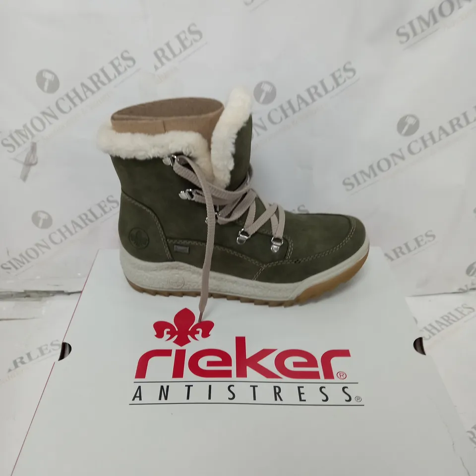 BOXED RIEKER ANTISTRESS NAVY HIKING BOOT - SIZE 5