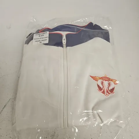 MANCHESTER SUPER GIANTS TRAVEL JACKET – WHITE WITH NAVY UPPER, XL (UK)