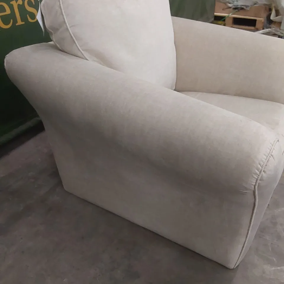 DESIGNER SOFT FABRIC UPHOLSTERED ARMCHAIR 