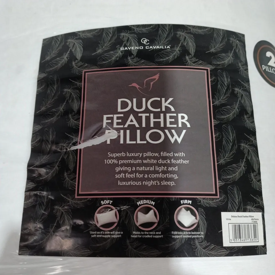 SEALED GAVEND CAVAILIA DUCK FEATHER PILLOW PAIR
