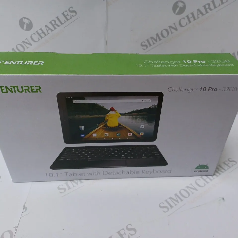 BRAND NEW BOXED VENTURER CHALLENGER 10 PRO 10.1" ANDROID TABLET WITH DETACHABLE KEYBOARD - BLACK 32GB