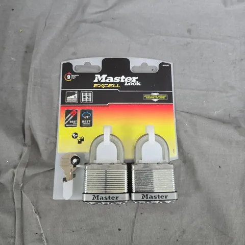 MASTER LOCK EXCEL PADLOCKS (PAIR) WITH KEYS – CHROME FINISH