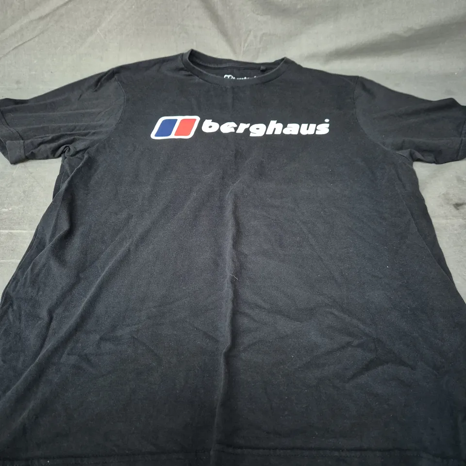 BERGHAUS T-SHIRT – UK L (USA L, EU L, ASIA XL) – BLACK LOGO TEE