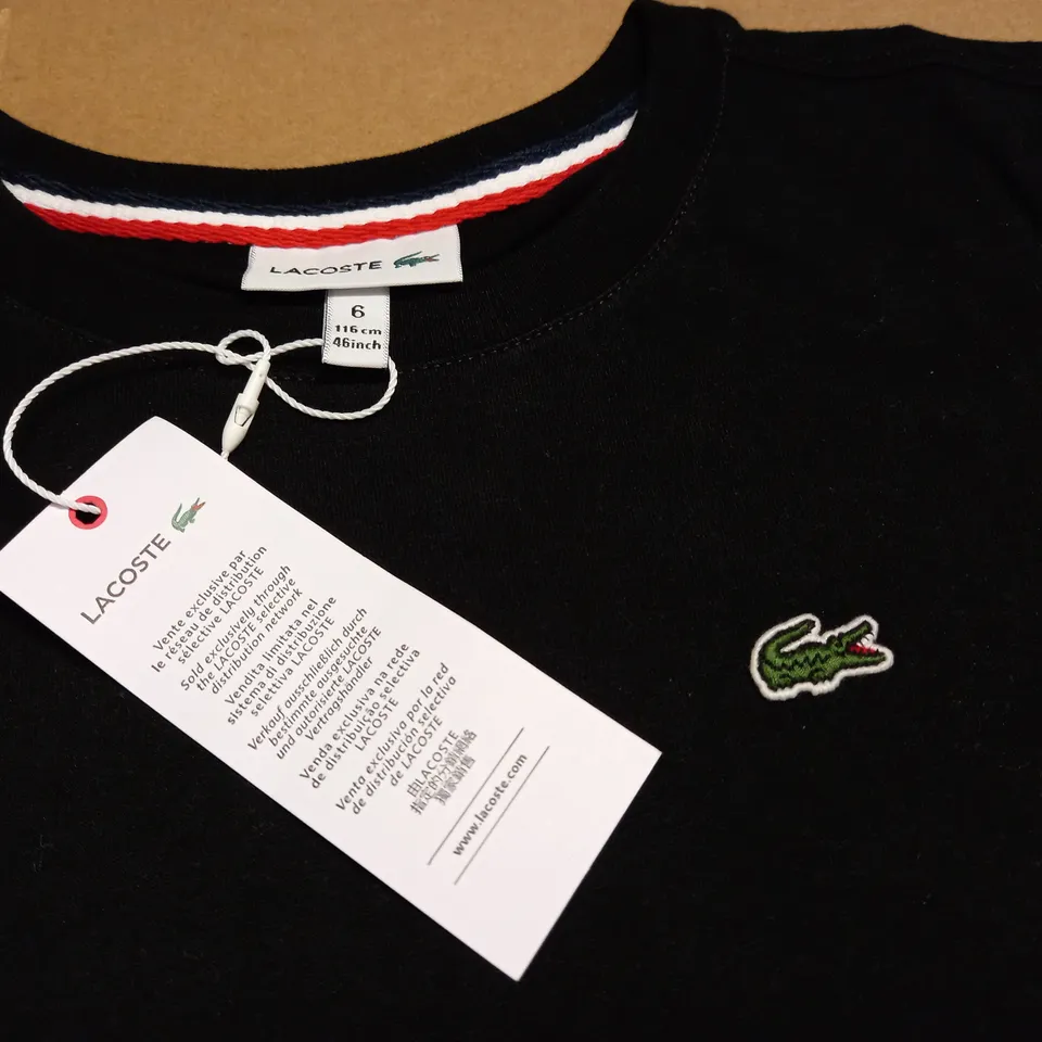LACOSTE JUNIOUR BLACK T-SHIRT - 6