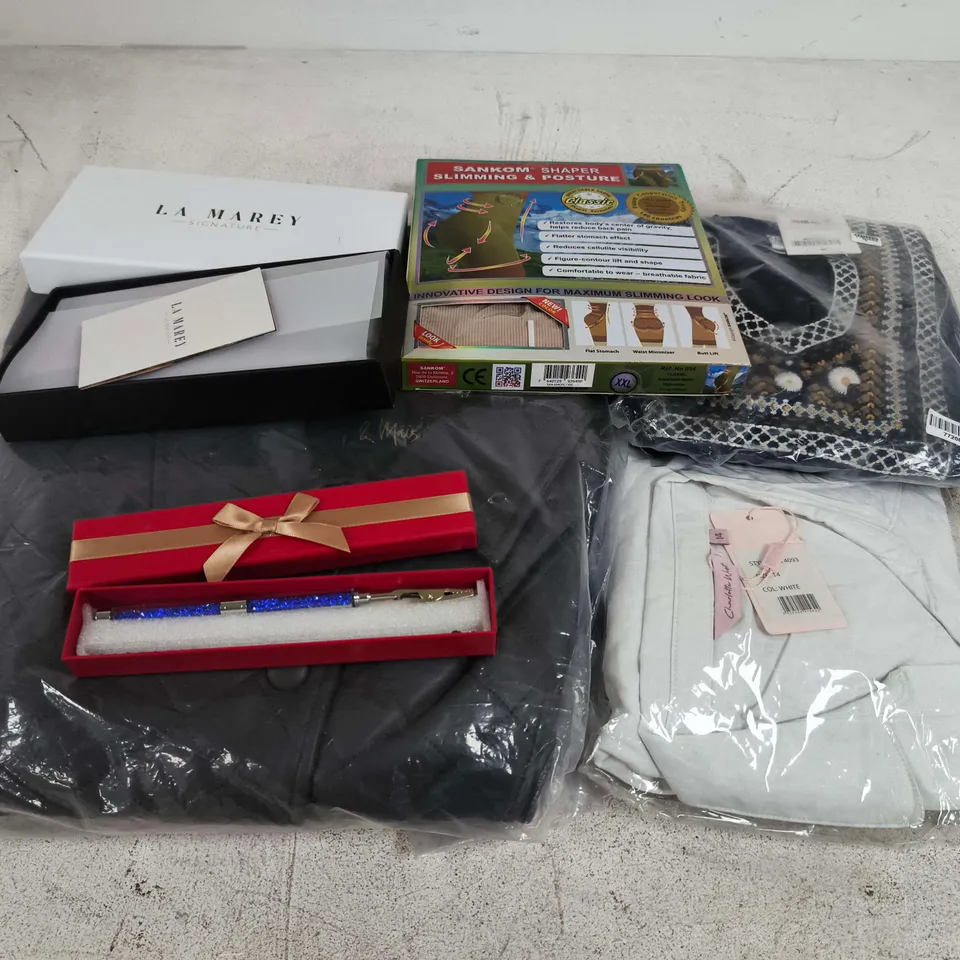 APPROXIMATELY 15 ASSORTED ITEMS TO INCLUDE SANKOM SUPPORT BRA,& MAISI JACKET, LA MAREY SIGNATURE COLLECTION, ETC - COLLECTION ONLY