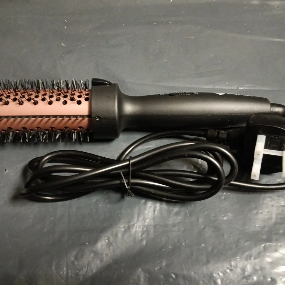 ELECTRIC ROUND-BARREL HAIR STYLING BRUSH WITH BRISTLE ROLLER – CORDED (UK PLUG)