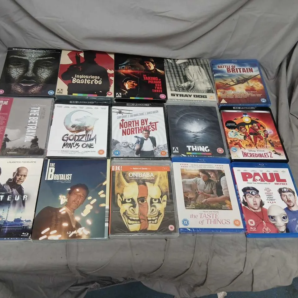 BOX OF 12 DVD & BLU-RAY FILMS – ASSORTED TITLES (UK)