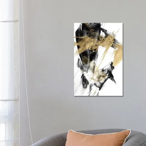 BOXED GLAM & BLACK I BY JENNIFER GOLDBERGER - WRAPPED CANVAS PAINTING 