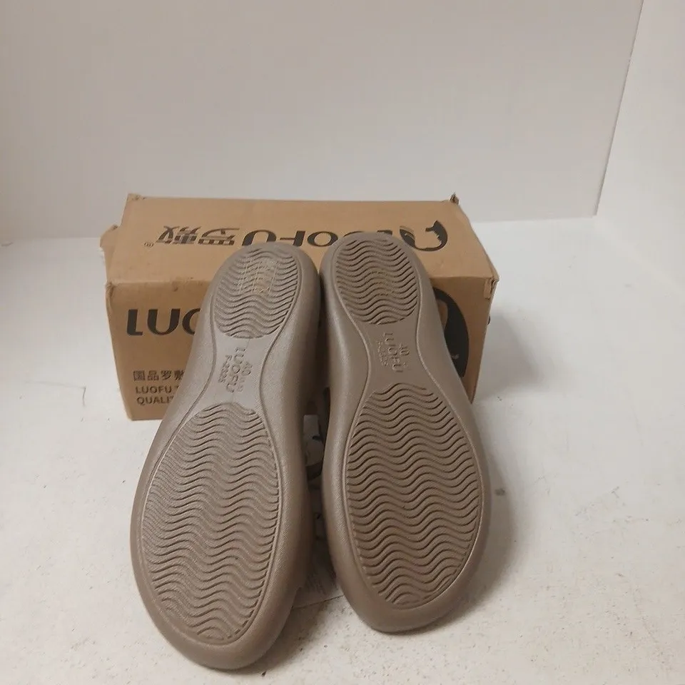 LUOFU WOMEN'S BEIGE SLIP-ON SANDALS - EUR 40