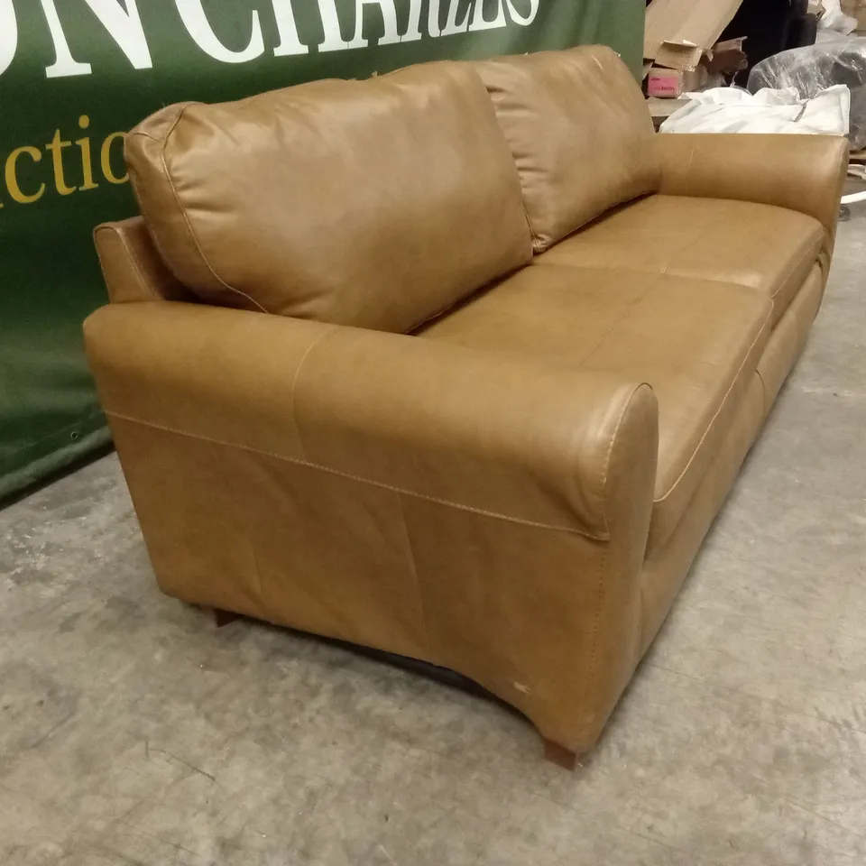 BAILEY 4 SEATER LEATHER SOFA - TAN RRP £849